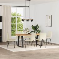 Трапезни столове, 6 бр, кремави, кадифе