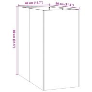 Кашпа, бяла, 40x80x80 см, стомана