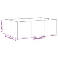 Кашпа, маслиненозелена, 120x80x40 см, стомана