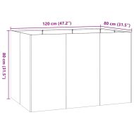 Кашпа, бяла, 120x80x80 см, стомана