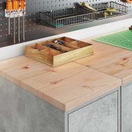 Гаражен шкаф за съхранение, бетонно сив, 30x51x85 см, бор масив