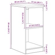 Гаражен шкаф за съхранение, сив сонома, 40x51x85 см, бор масив