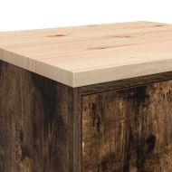 Гаражен шкаф за съхранение, опушен дъб, 60x51x85 см, бор масив