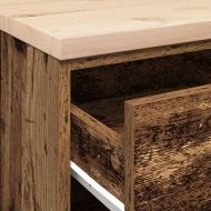 Гаражен шкаф за съхранение, старо дърво, 40x51x85 см, бор масив