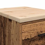 Гаражен шкаф за съхранение, старо дърво, 40x51x85 см, бор масив
