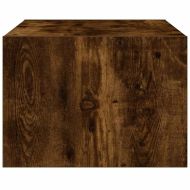 ТВ шкаф с LED осветление, опушен дъб, 75x35,5x25 см