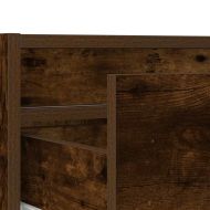 ТВ шкаф с LED осветление, опушен дъб, 75x35,5x25 см