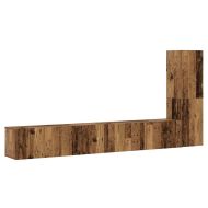 Комплект ТВ шкафове за стенен монтаж 3 части, инженерно дърво