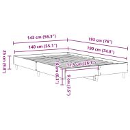 Рамка за легло без матрак сив сонома 140x190 см инженерно дърво