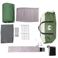 Семейна палатка, тунелна, 6-местна, зелена, водоустойчива