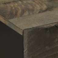 Нощно шкафче, черно, 50x33x60 см, мангово дърво масив