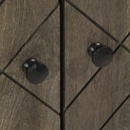 Шкаф за мивка черен 62x33x58 cm Масивна дървесина Манго