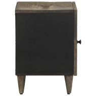 Нощно шкафче Светло сиво 40x33x46 cm Масивна дървесина Манго