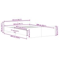Рамка за легло без матрак старо дърво 140x200см инженерно дърво