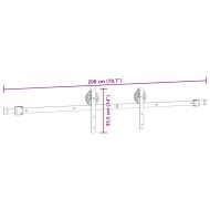 Комплект механизъм за плъзгаща врата, 200 см, стомана, черен