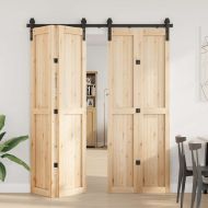 Комплект механизъм за плъзгаща врата, 183 см, стомана, черен