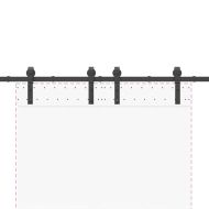 Комплект механизъм за плъзгаща врата, 183 см, стомана, черен