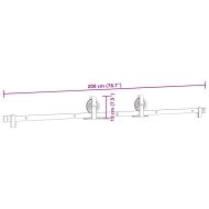 Комплект механизъм за плъзгаща врата, 200 см, стомана, черен