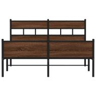 Рамка за легло без матрак Кафяв дъб Инженерна дървесина