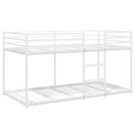 Двуетажно легло без матрак Бяло 80x200 cm Стомана