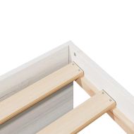 Дневно легло без матрак Бяло 100x200 cm Масивна дървесина Бор