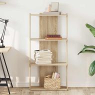 Библиотека 3 рафта сонома дъб 60x30x120 см инженерно дърво