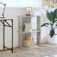 Библиотека 3 рафта бетонно сива 60x30x80 см инженерно дърво