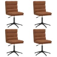 Трапезни столове, 4 бр, кафяви, изкуствена кожа