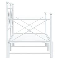 Дневна спалня с багажник без матрак Бяла 90х190 cm Стомана