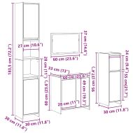 Комплект мебели за баня от 4 части старо дърво инженерно дърво