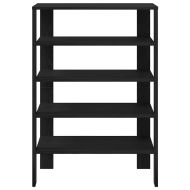 Рафт за обувки Черен 61x32x87,5 cm Инженерна дървесина