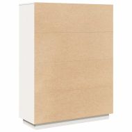 Висок шкаф, бял, 89x34x116,5 см, борово дърво масив