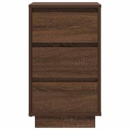 Нощен шкаф с LED осветление Кафяв дъб 38x34x65 cm