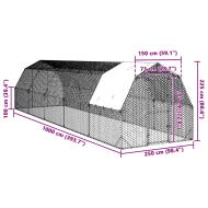Пилешки подиум с покрив 2,5x10x2,25 м Поцинкована стомана