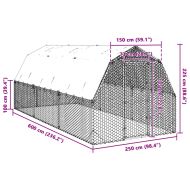 Пилешки подиум с покрив 2,5x6x2,25 м Поцинкована стомана