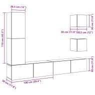 Комплект ТВ шкафове за стенен монтаж 5 части, инженерно дърво