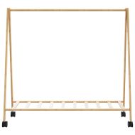 vidaXLL Стелаж за дрехи с рафтове и колела 106x34x106,5 cm Бамбук