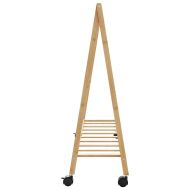 vidaXLL Стелаж за дрехи с рафтове и колела 106x34x106,5 cm Бамбук