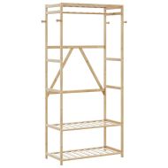 Закачалка за дрехи с рафтове 80x40x175 см бамбук