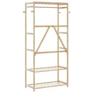 Закачалка за дрехи с рафтове 80x40x175 см бамбук