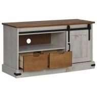 ТВ шкаф HALDEN с плъзгаща се врата Бял 110x40x60 cm