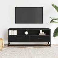 TV шкаф черен 100x34,5x40 cm Изработена дървесина и метал
