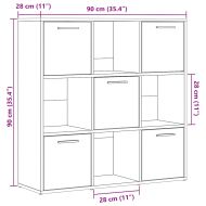 Рафт за книги от старо дърво 90x28x90 cm Инженерна дървесина