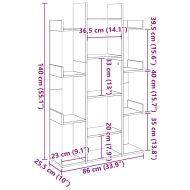 Шкаф за книги от старо дърво 86x25,5x140 cm Инженерна дървесина