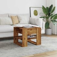 Масичка за кафе от старо дърво 55,5x55x45cm Инженерна дървесина