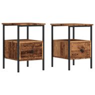 Нощни шкафчета 2 бр. старо дърво 34x36x50см Инженерна дървесина