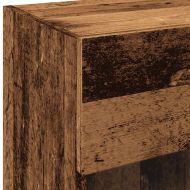 Стенни шкафове с LED светлини за телевизор 2 бр. старо дърво