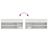 Лавица за обувки Бяла 102x30,5x45 cm Инженерна дървесина