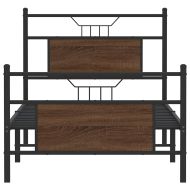 Рамка за легло без матрак кафяв дъб 90x190 см инженерно дърво