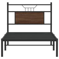 Рамка за легло без матрак кафяв дъб 80x200 см инженерно дърво